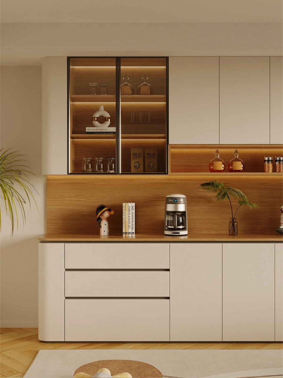 今天要为大家呈现的这款餐边柜设计,是现代简约风格中的典范之作.