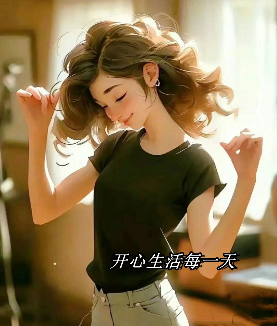 开心每一天  我想告诉大家:保持好心情,享受生活,尽情地笑,累了就好好