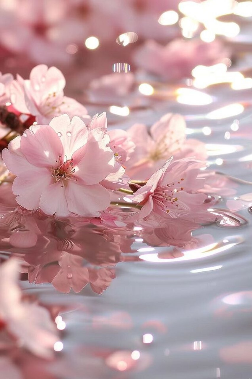 浪漫壁纸,水中花