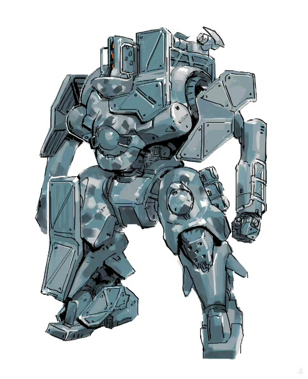 画师maung thuta机甲设计插画欣赏,描绘了各种陆战型机甲作品,装甲