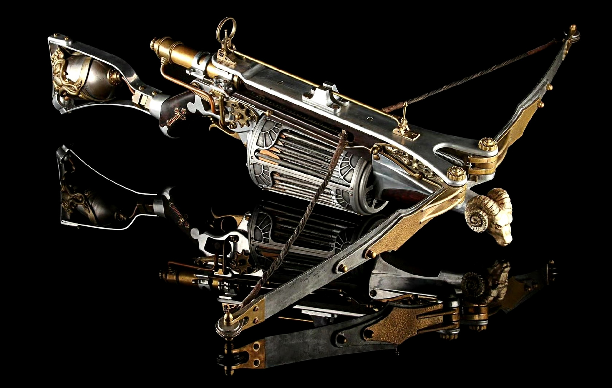 一组蒸汽朋克武器照片欣赏,展现了各种机械外露的兵器设计,带有浓厚的