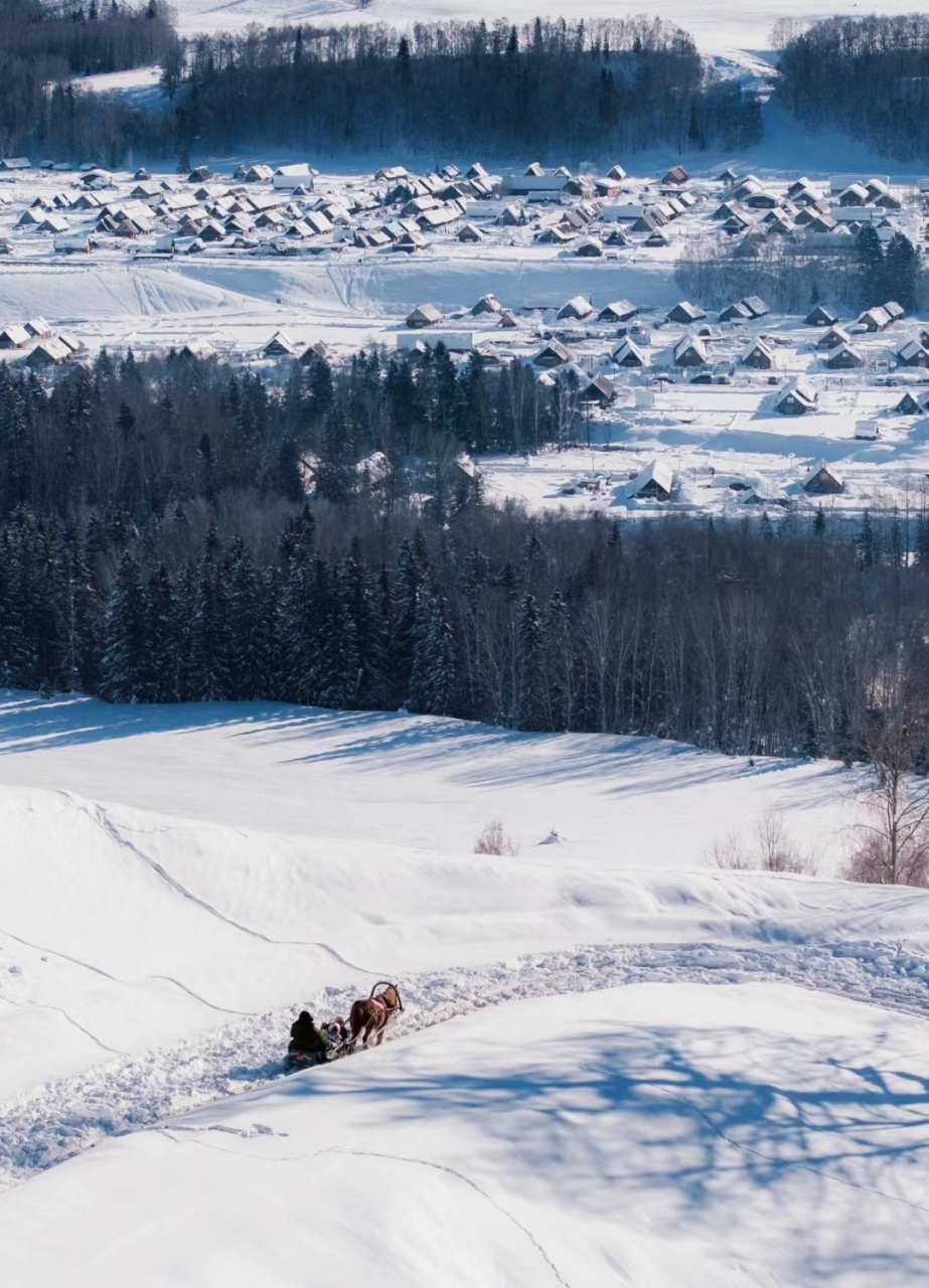 禾木哈登平台看日出,可以俯瞰整个禾木村,日出和晨雾都特别美,飘渺