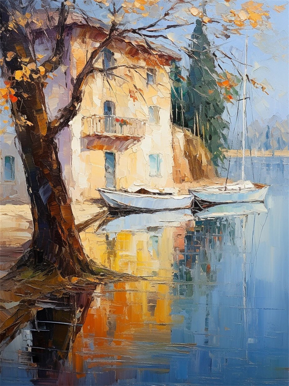 一组油画风景  一组精美的油画风景作品,捕捉了大自然的壮丽与宁静.