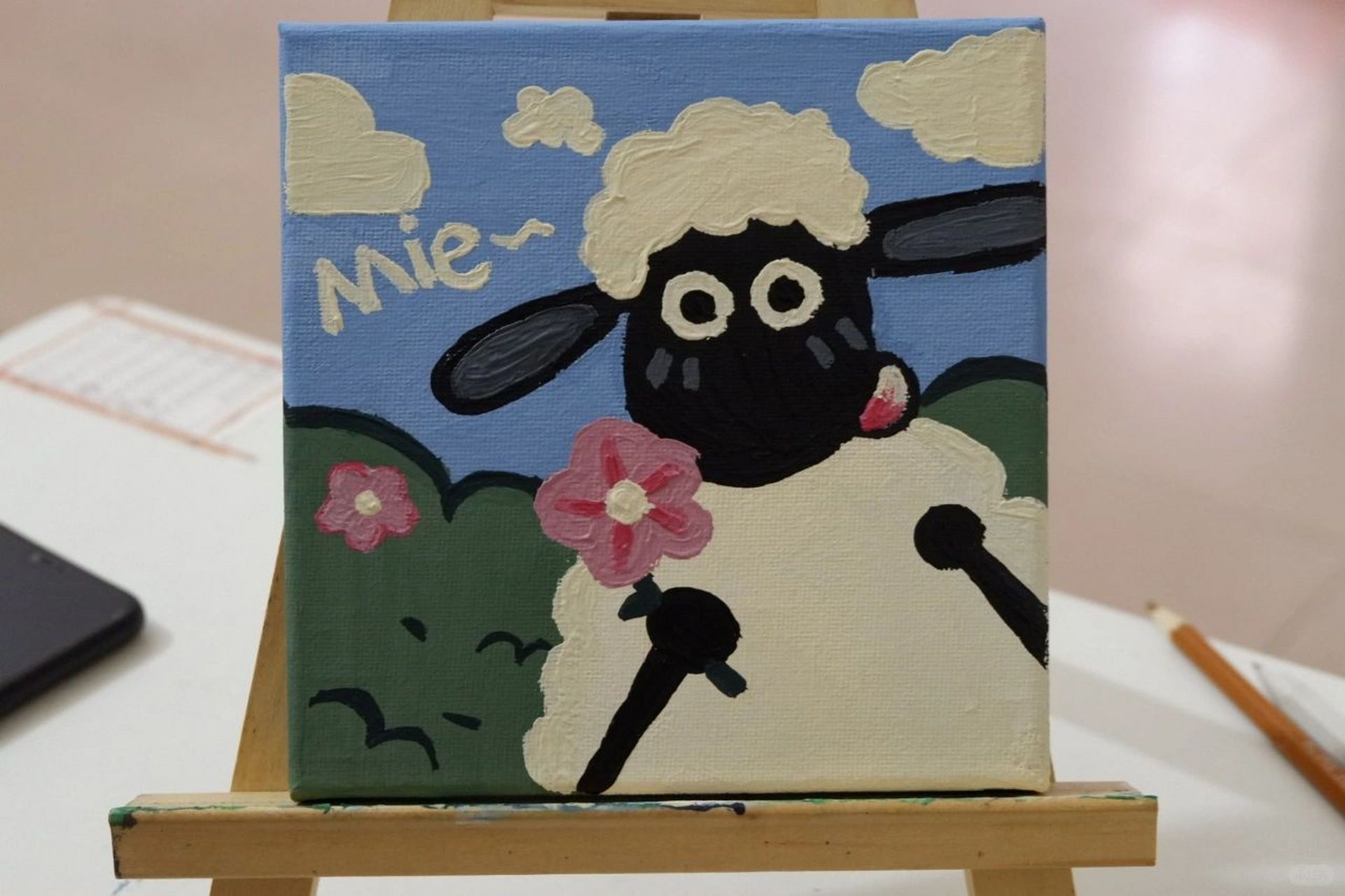 亲手绘制的小羊肖恩水粉画,为友情献上温馨生日祝福  最近我沉浸在