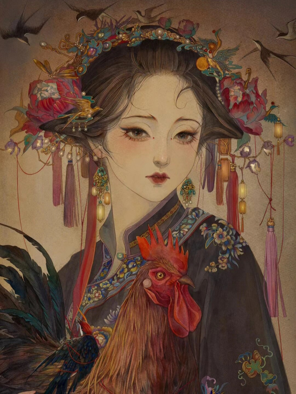 插画师 熙往 插画师熙往即将绘制古风十二花神系列插画,首幅作品以