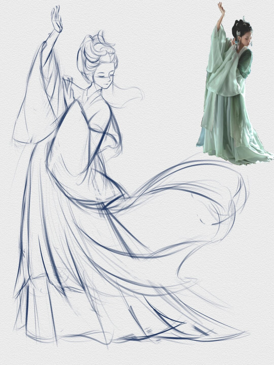 喜欢这样的古风人物线稿吗?