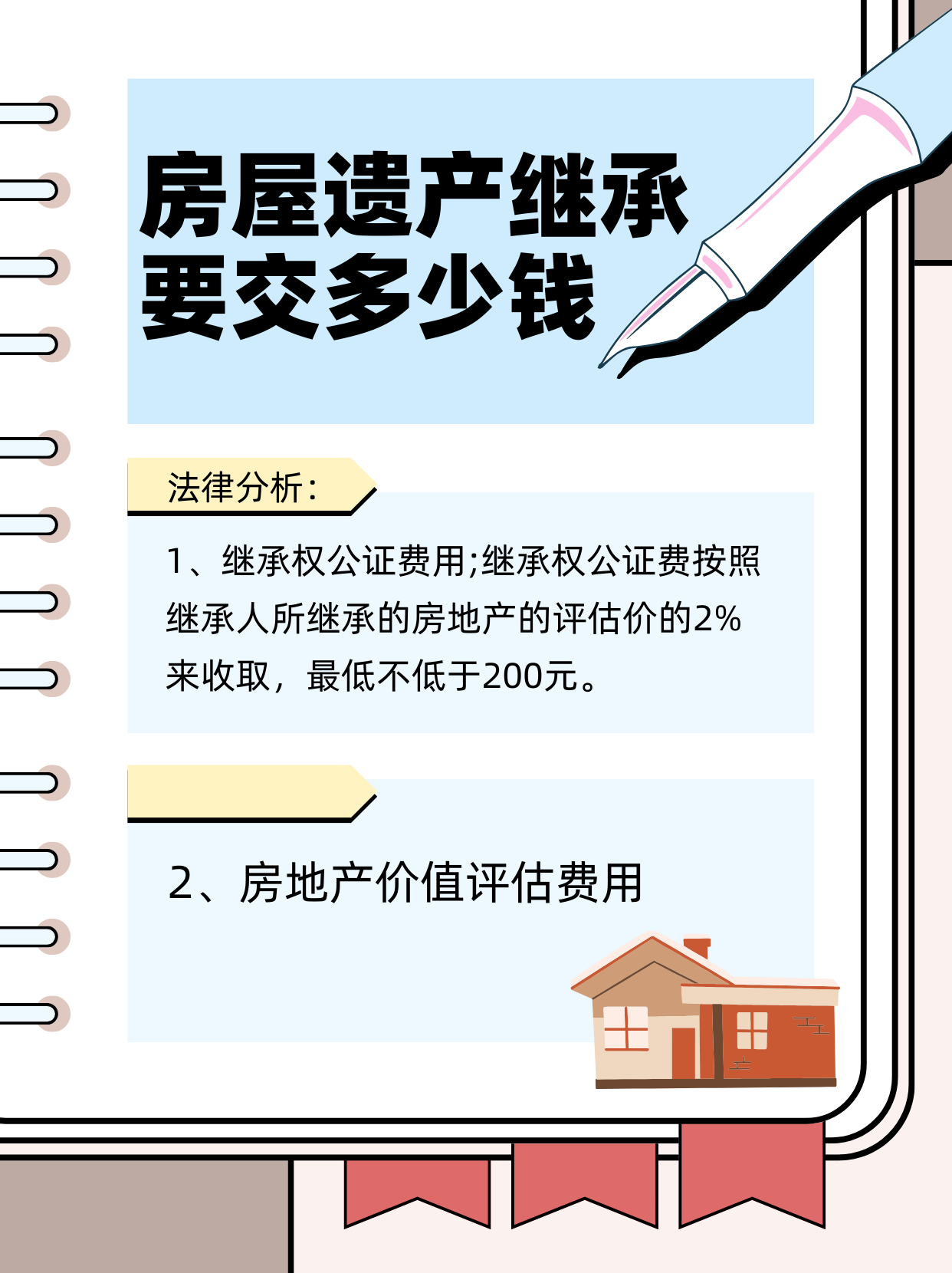 1,每平米40元公证费的,计算的面积大小按照房产证上的面积来算 2由