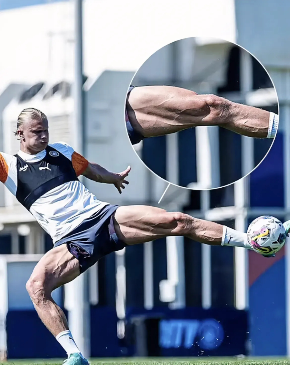 哈兰德这个肌肉应该比c罗的更强,不知道国足看了作何感想