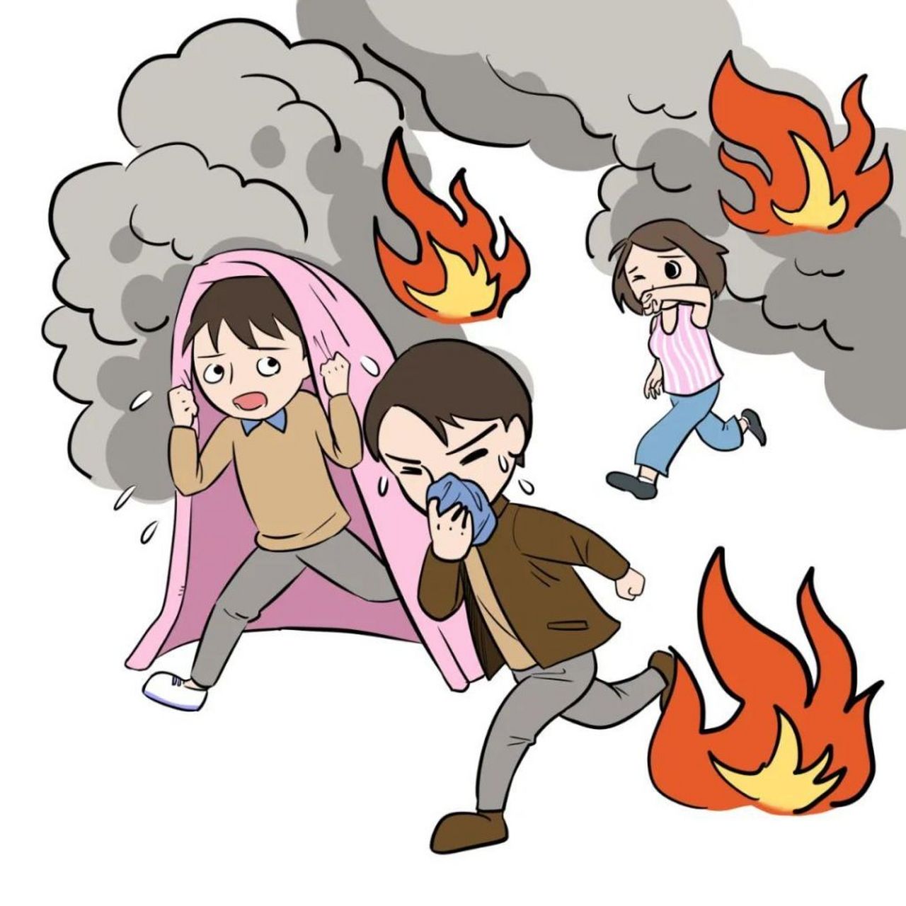 火灾后自救要点①冷静镇定,技巧逃生  一旦遭遇火灾,在扑救无望的情况