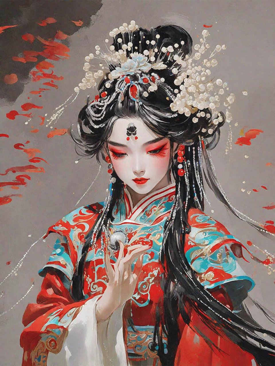 古风人物绘画  戏子踏入画中,从此踏上人生旅程.