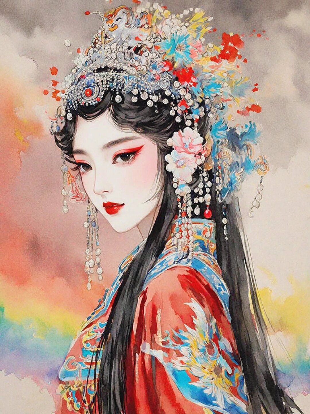 古风人物绘画 戏子踏入画中.@小叶子爱学习的动态