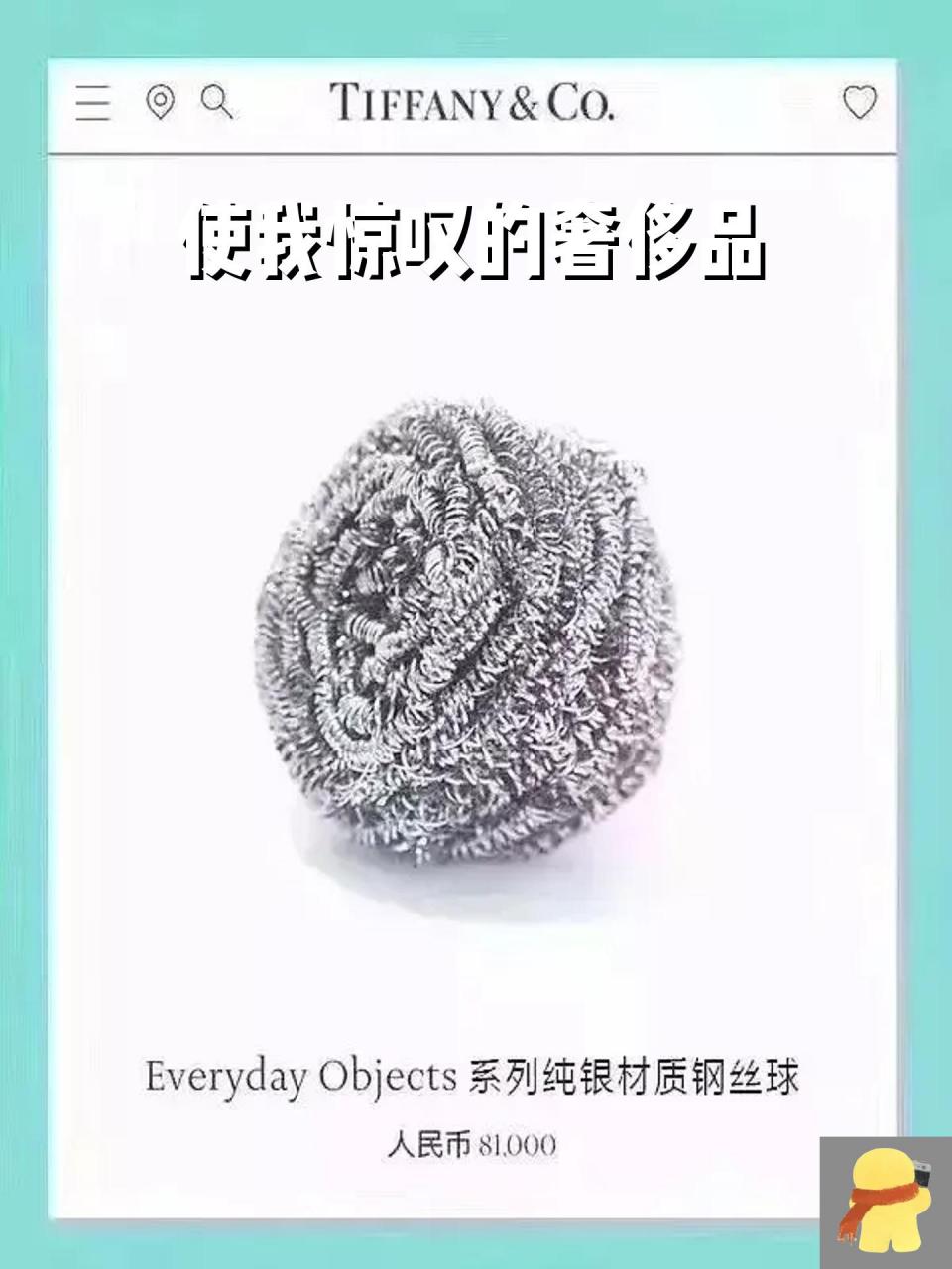 使我惊叹的奢侈品 蒂芙尼纯银钢丝球手镯,人民币8.1万元.