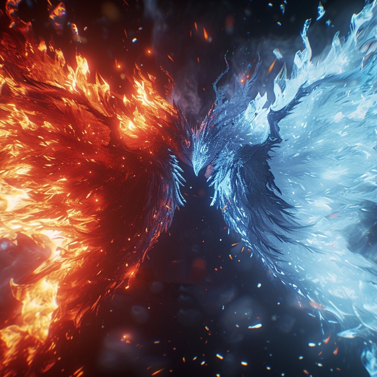 【双生进化】冰凰火凤  冰凰火凤,一对让人惊艳的神秘生灵,它们在冰与