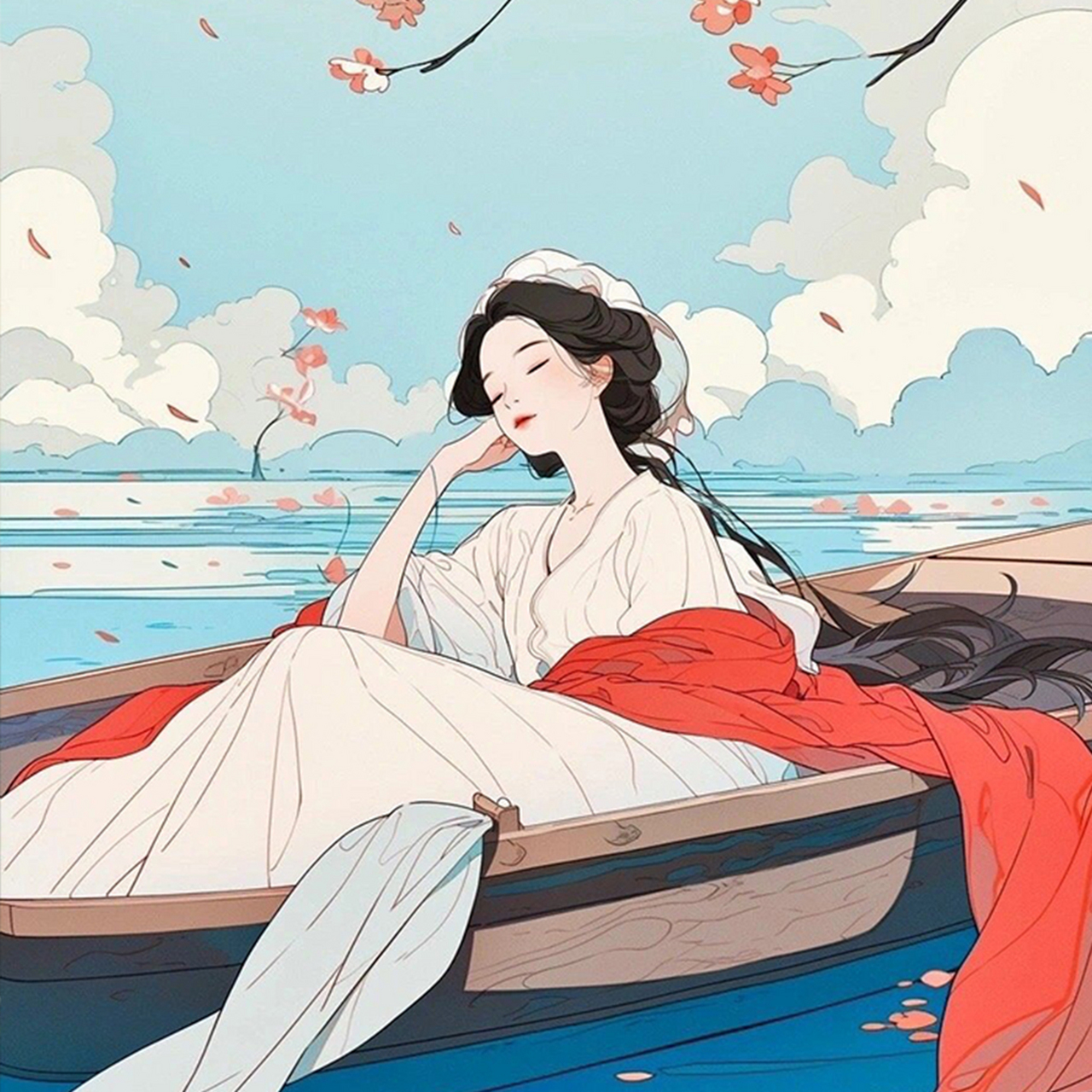 慵懒古风少女 唯美动漫头像 我有一壶酒,足以慰风尘