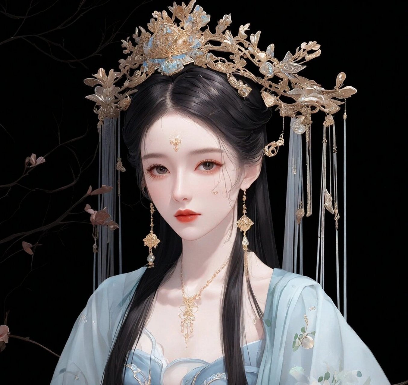 清冷王妃  古风人物  那位清冷王妃,宛如冬天里的一朵冰莲花,清雅高洁