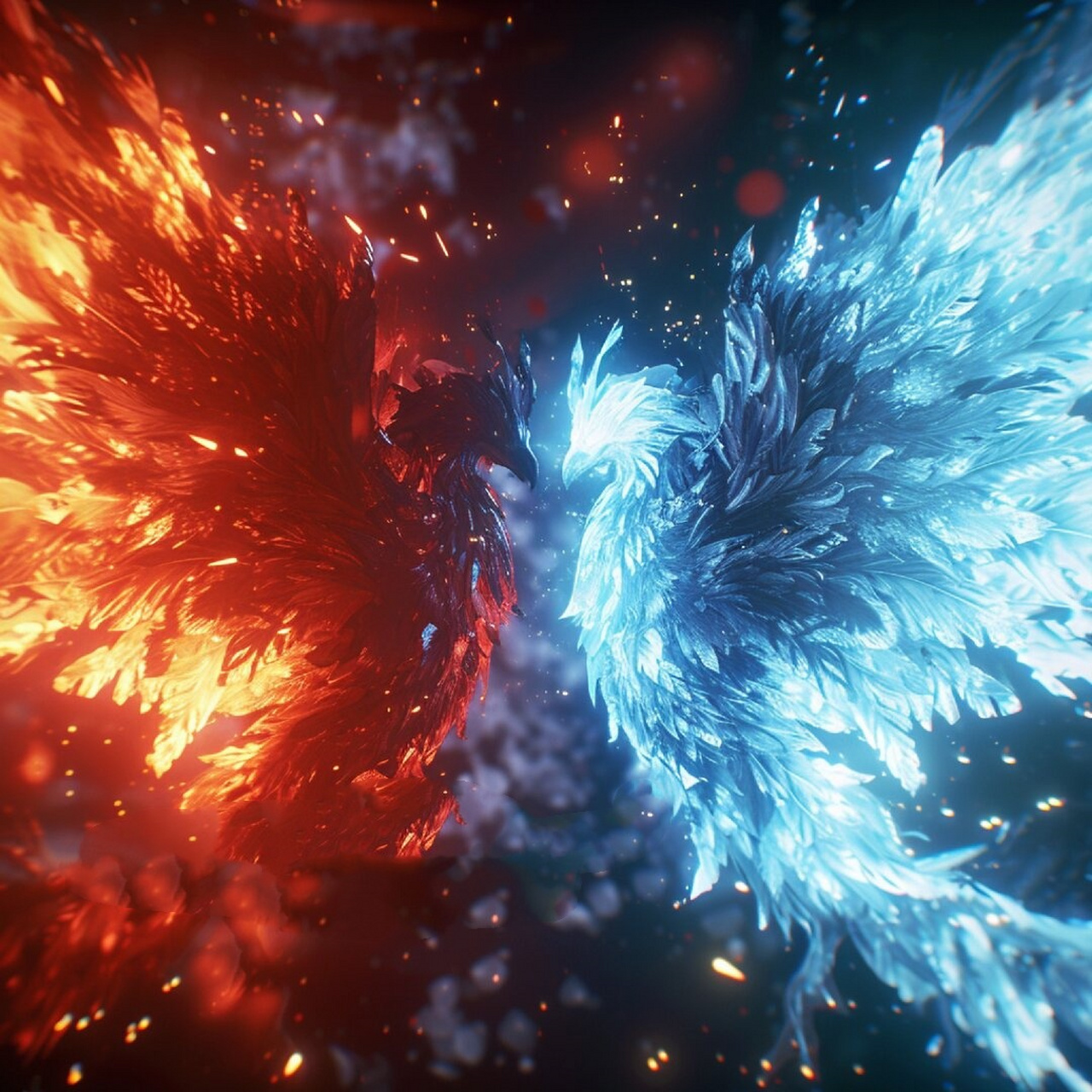 【双生进化】冰凰火凤  冰凰火凤,一对让人惊艳的神秘生灵,它们在冰与