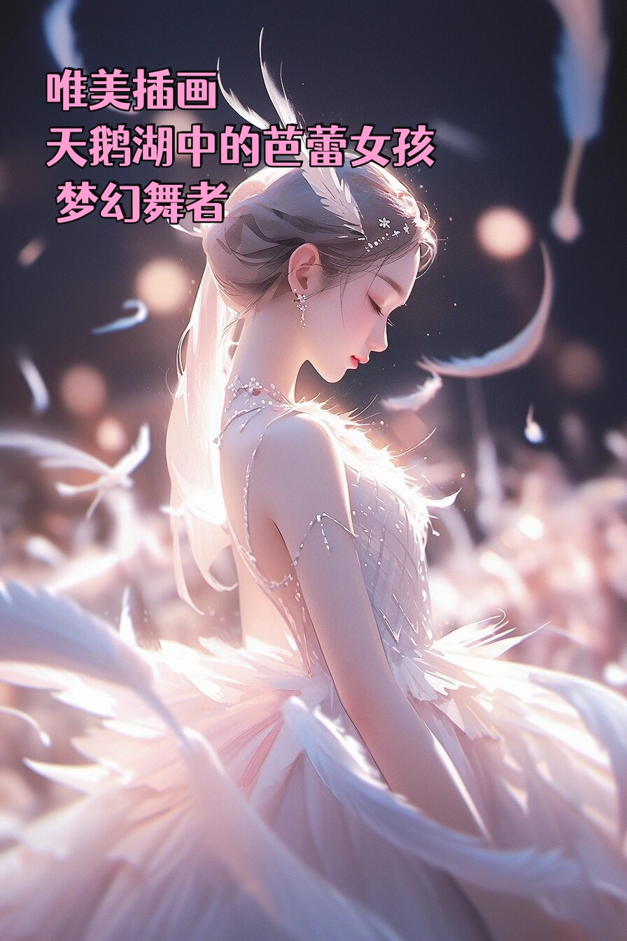 唯美插画 天鹅湖中的芭蕾女孩 梦幻舞者