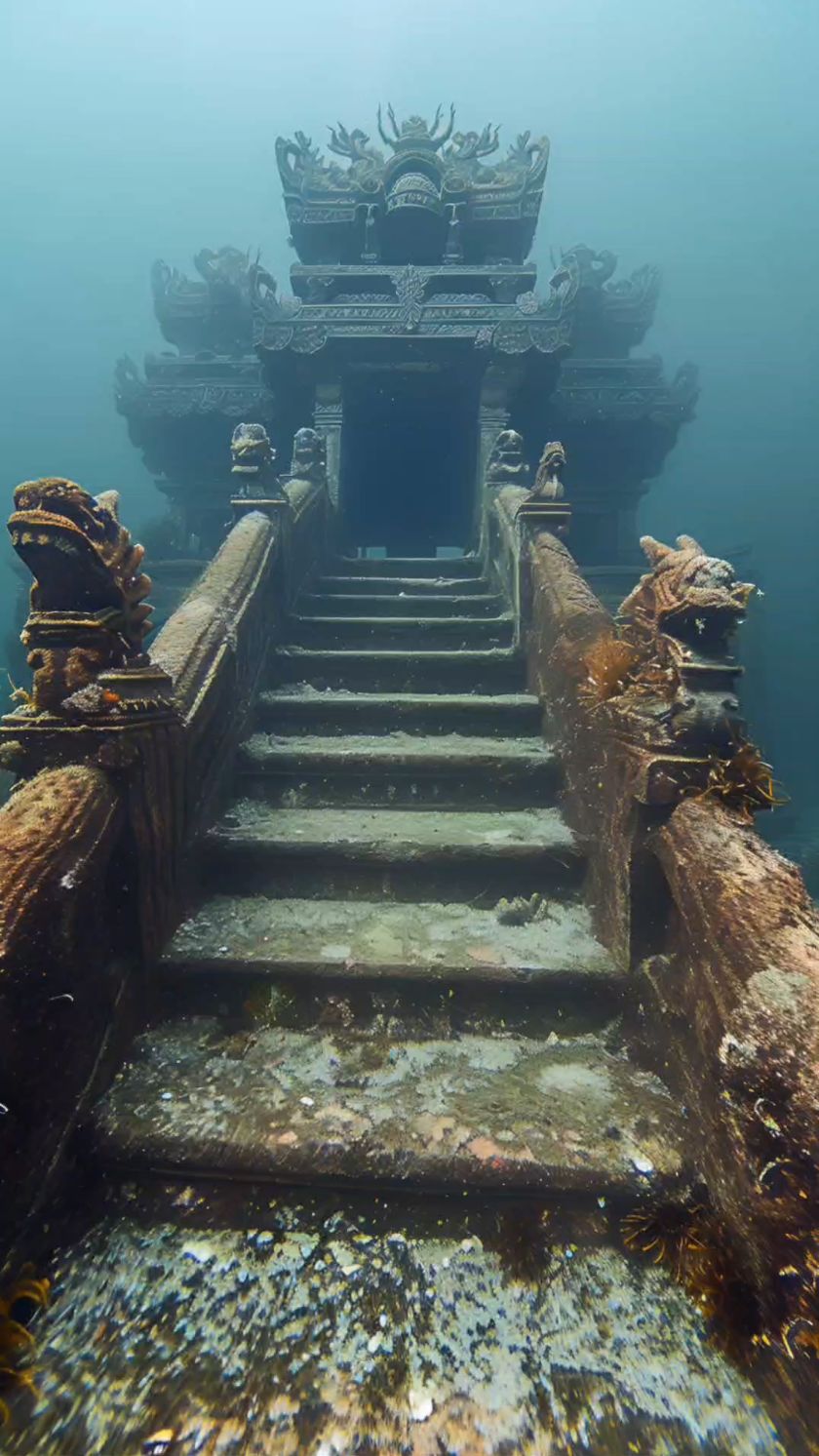 海底废墟,古城遗迹,好似东海龙宫