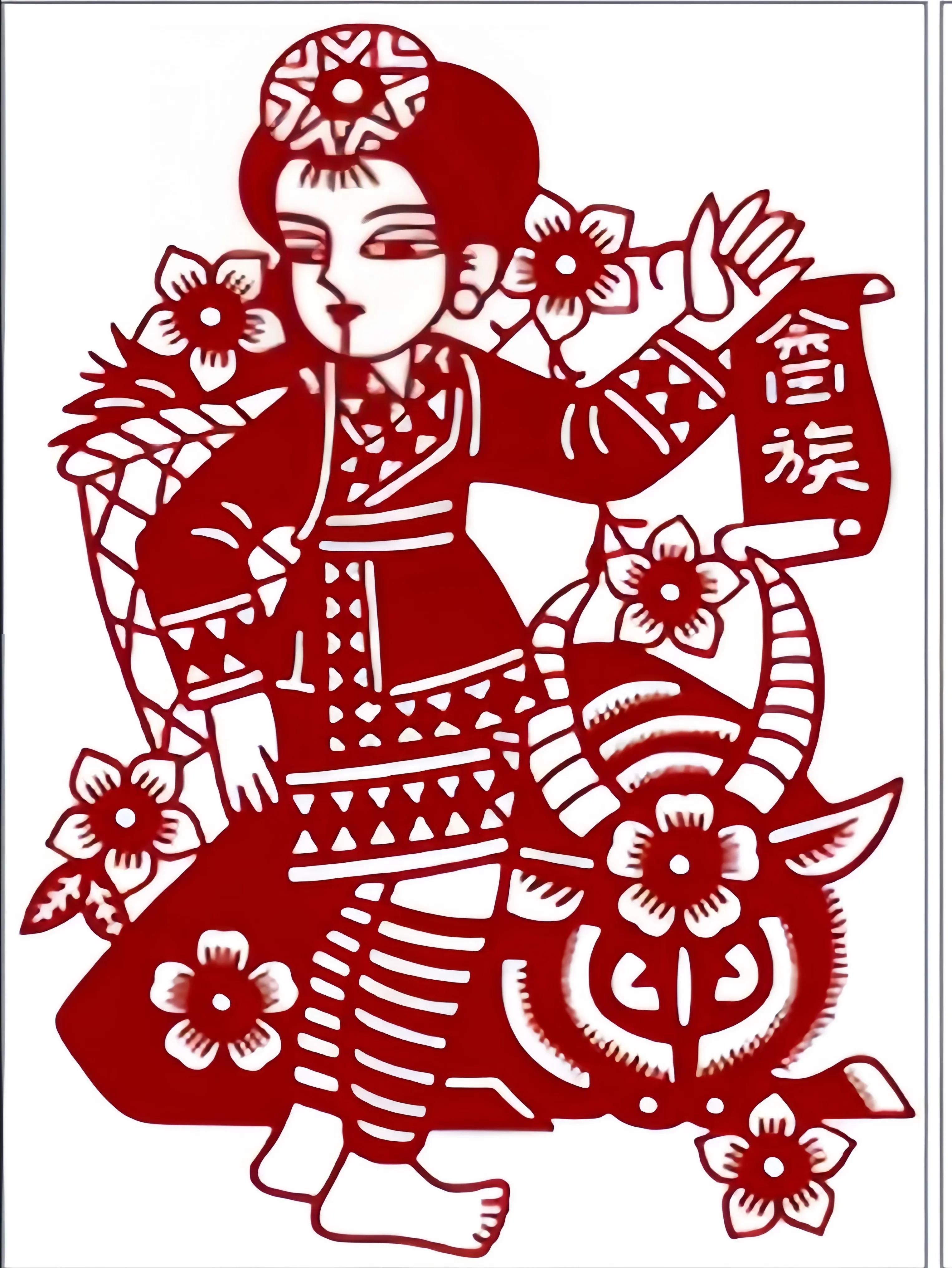 当代国画家徐鹤~五十六个民族剪纸人物作品