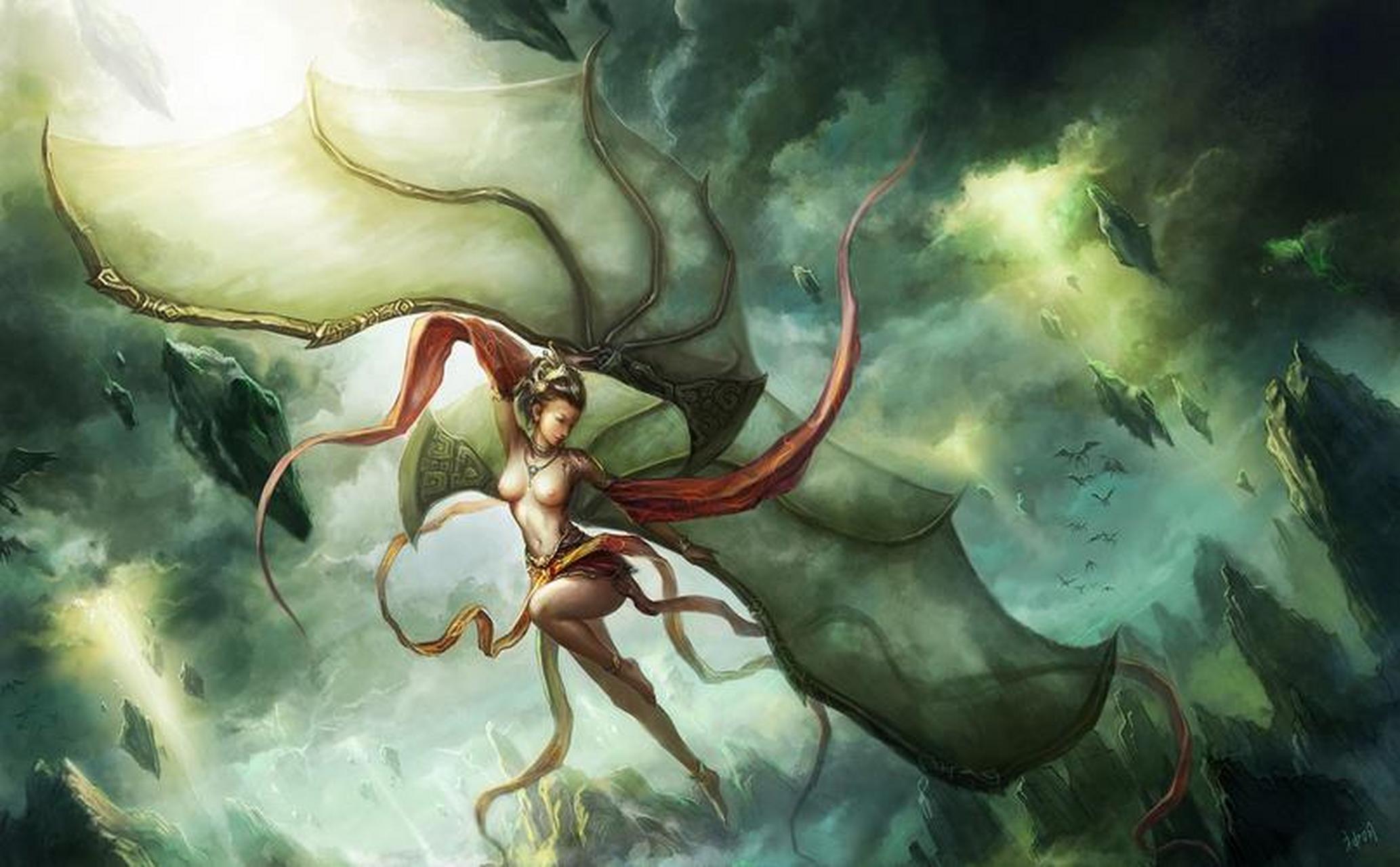 女娲是中国神话中的创世神,她用自己的形象捏出了第一对男女,并创造了