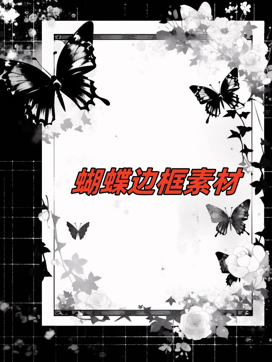 图片中有一个美丽的蝴蝶边框,它是由精美的线条和丰富