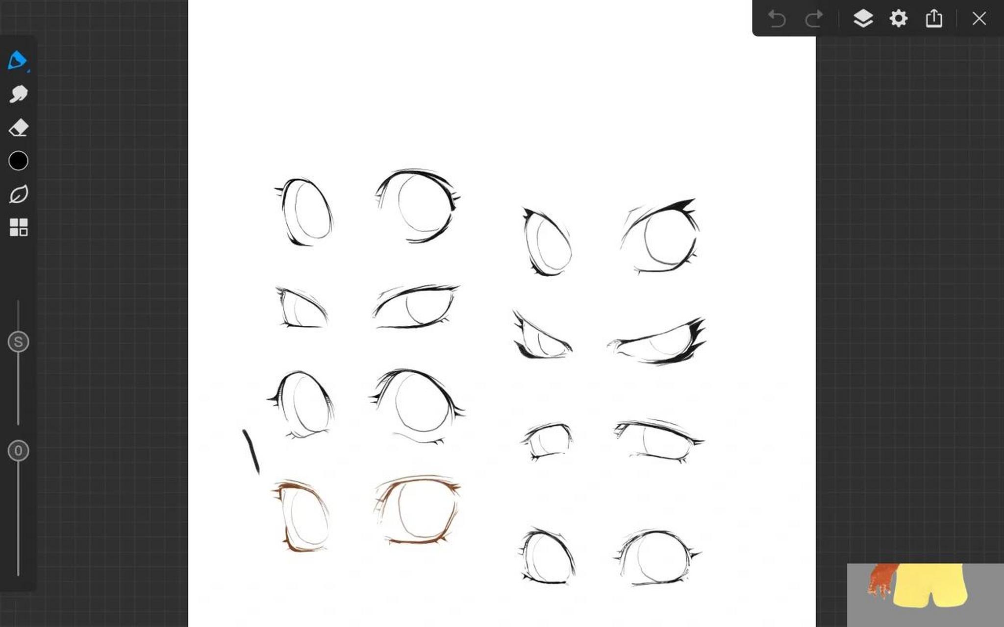 少女眼睛画法 无基础临摹练习画画,画稿来自 @中青动漫