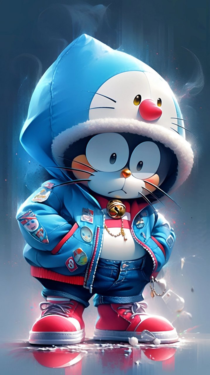 时尚潮流治愈系列叮当猫壁纸:  可爱的叮当猫,经典形象融入时尚沉流