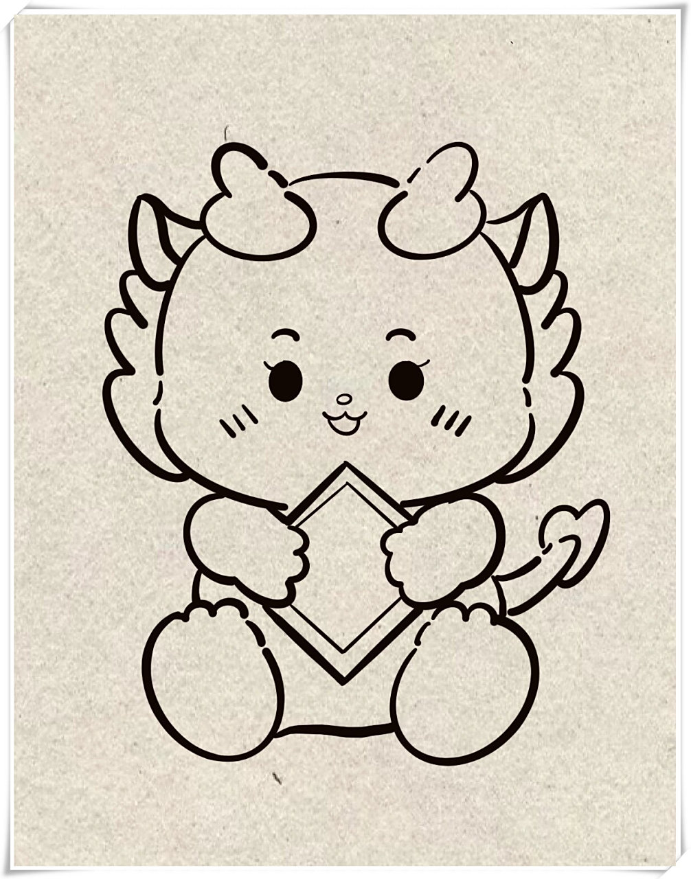 可爱的小龙缓缓画来,每一笔都是新春的祝福~  78 龙年行大运,让这份