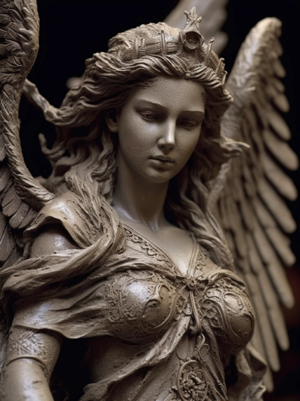 或许你就是  ai创作《天使》: 在繁星点点的夜空下,一位天使展翅翱翔