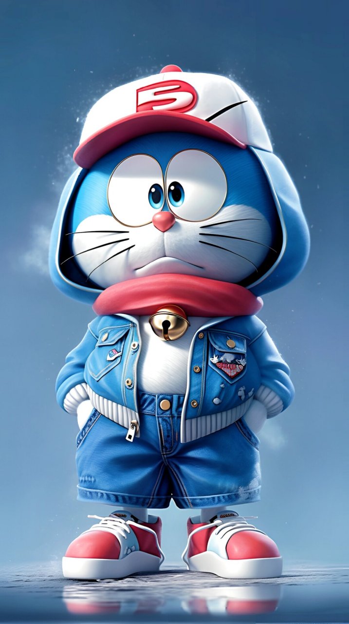 时尚潮流治愈系列叮当猫壁纸:  可爱的叮当猫,经典形象融入时尚沉流