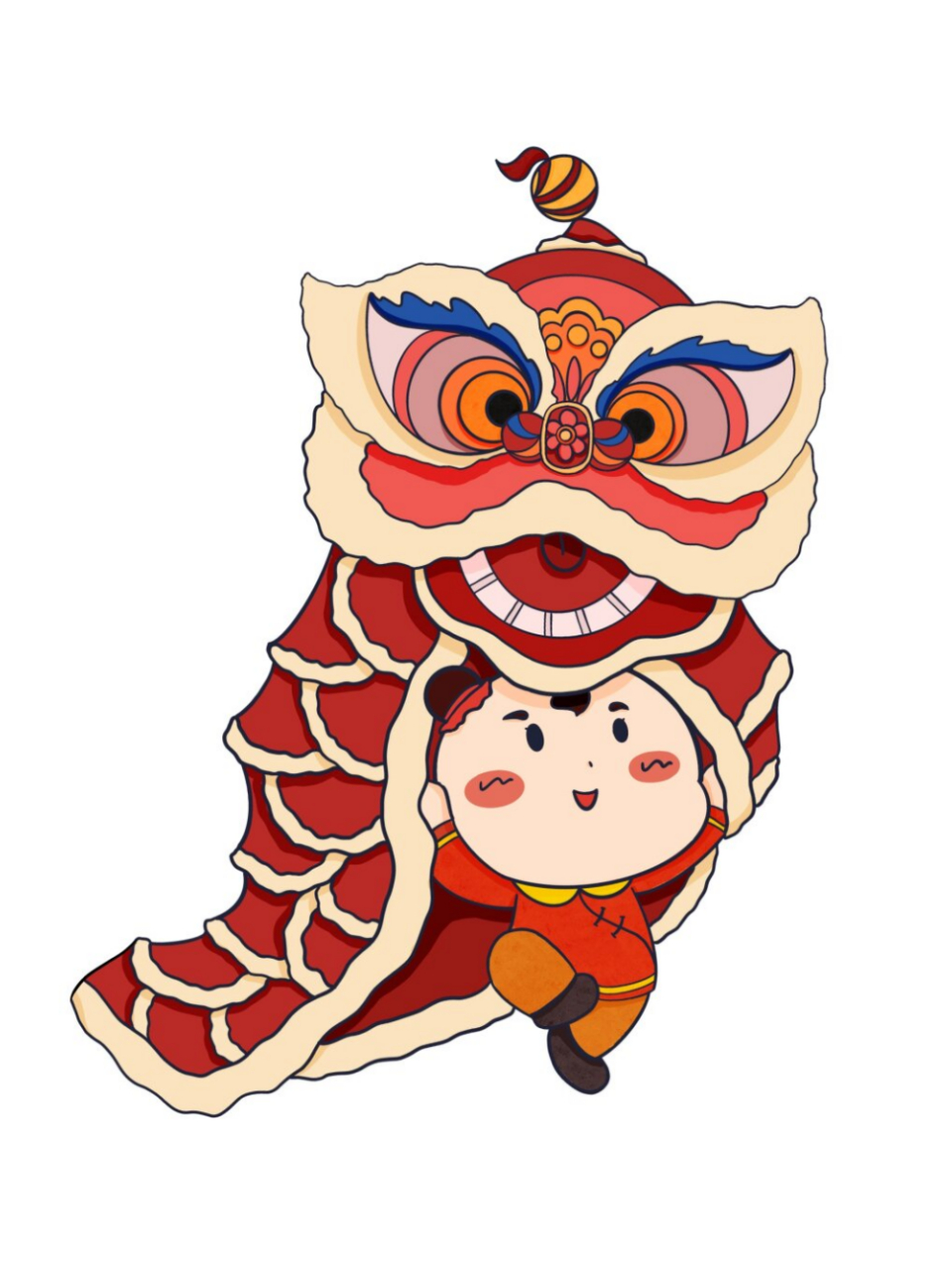 迎新年卡通人物插画素材图  新年插画素材分享
