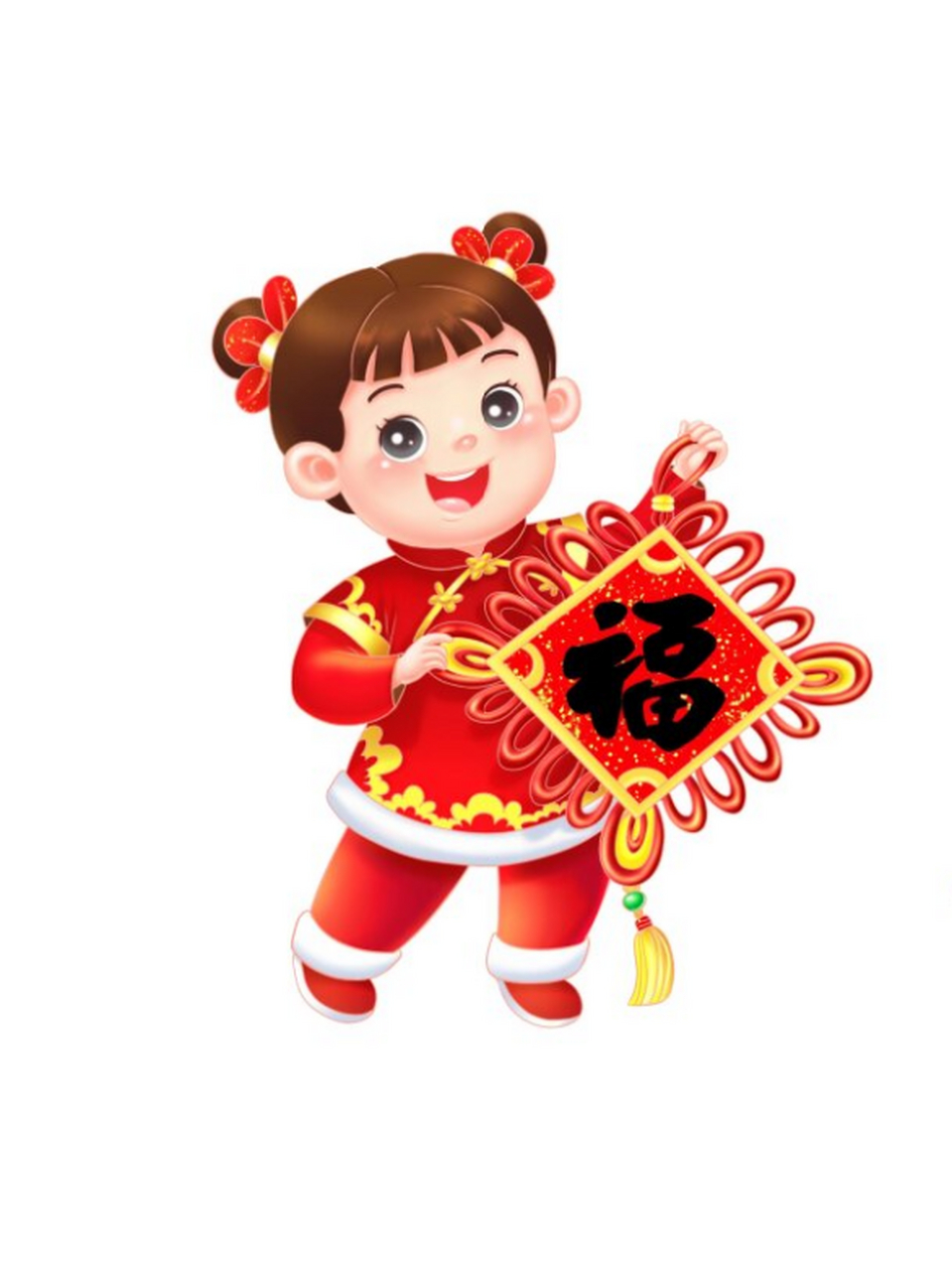 迎新年卡通人物插画素材图  新年插画素材分享