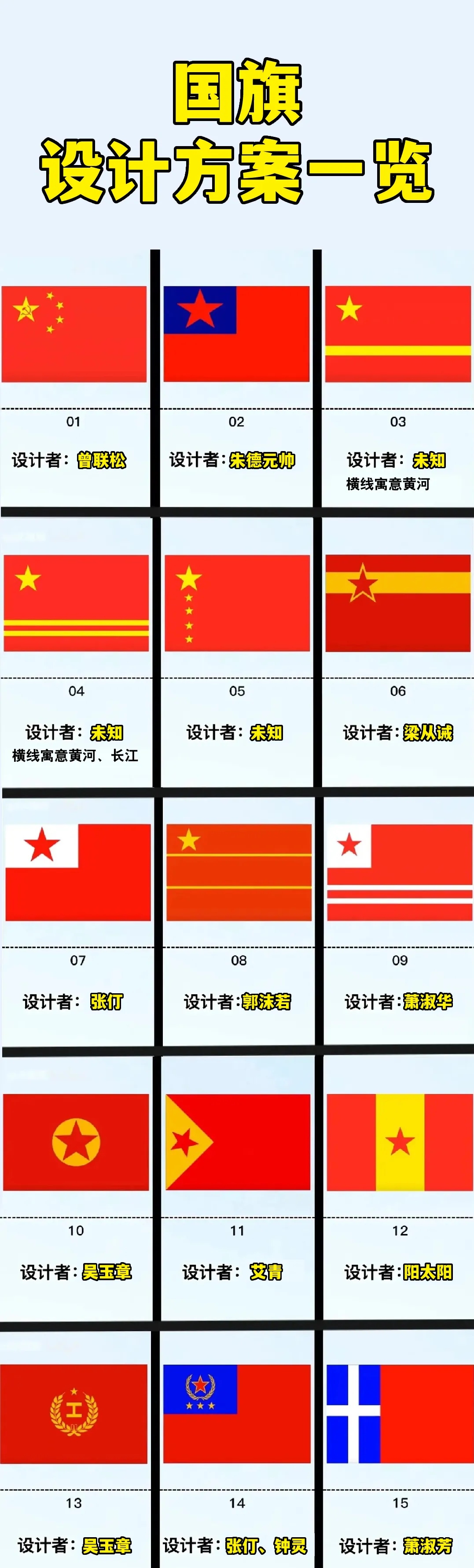 当年国旗的15种设计方案,曾联.@逻辑火柴人的动态