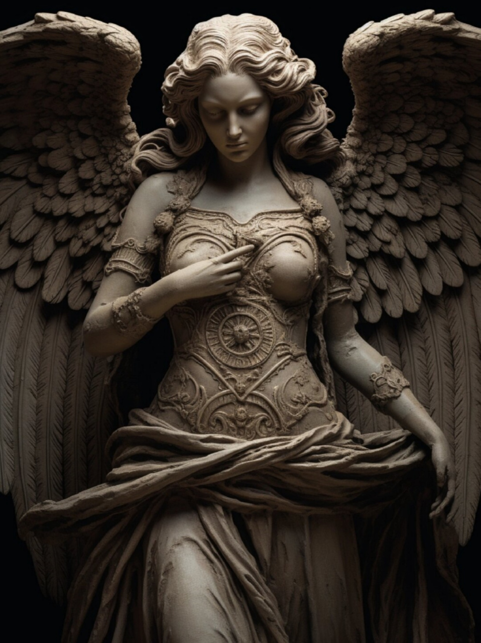 或许你就是  ai创作《天使》: 在繁星点点的夜空下,一位天使展翅翱翔