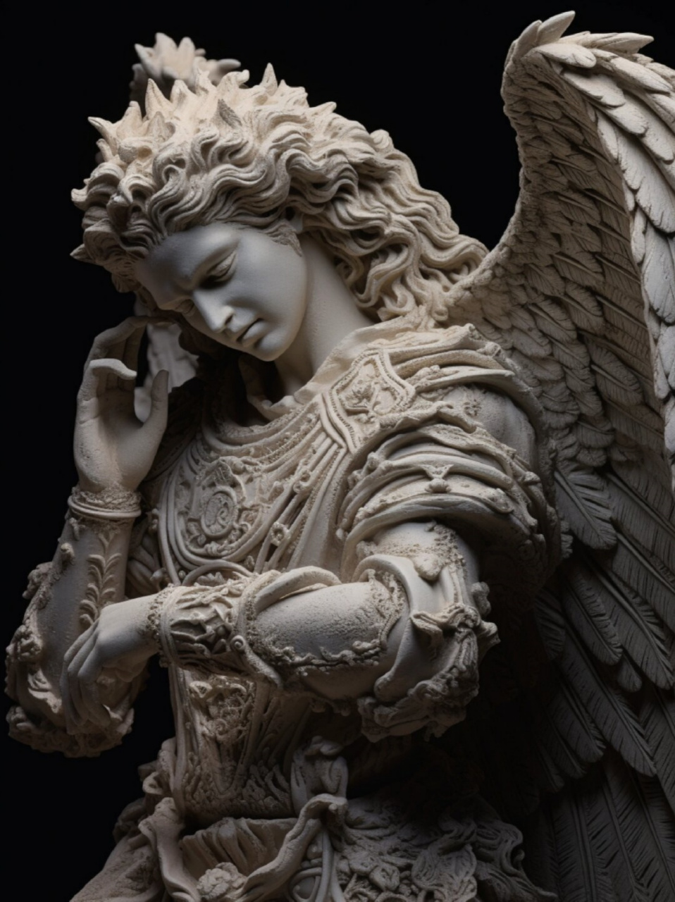 或许你就是  ai创作《天使》: 在繁星点点的夜空下,一位天使展翅翱翔