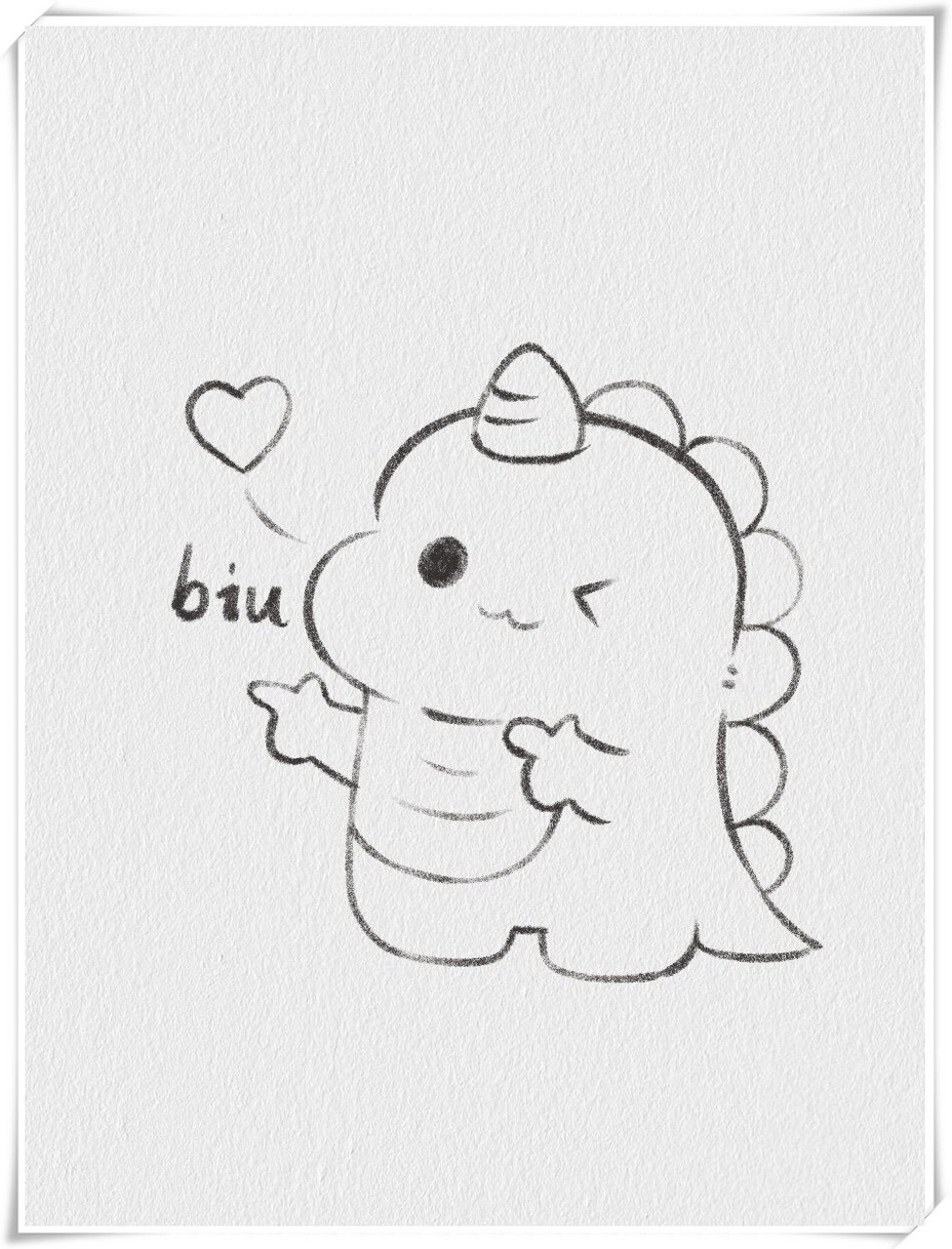 简笔画教程  快来一起画一条萌翻天的小龙吧!