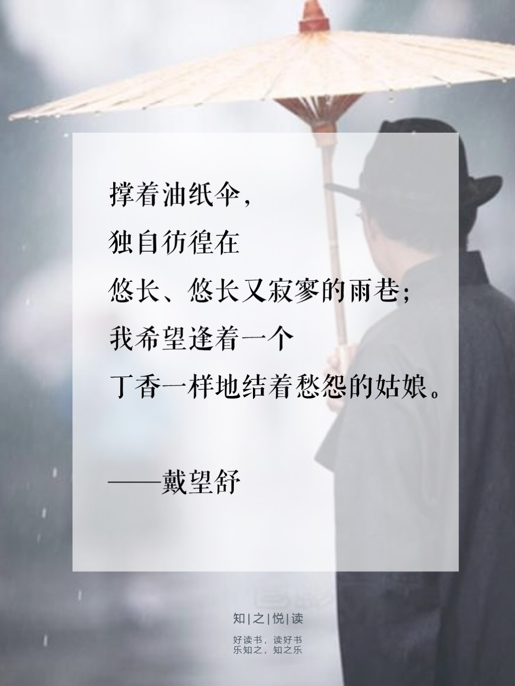 不要人懂,不要人陪,只要一个人的诗情画意—戴望舒金句