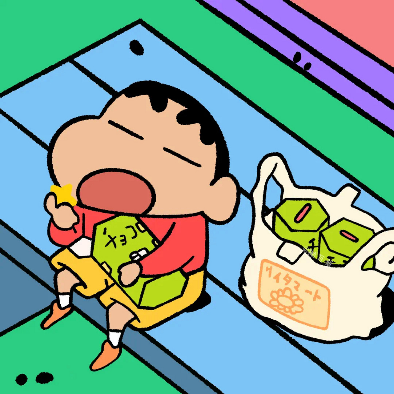 蜡笔小新吃东西高清头像 蜡笔小新在面对美味的食物时,常常说的一句是