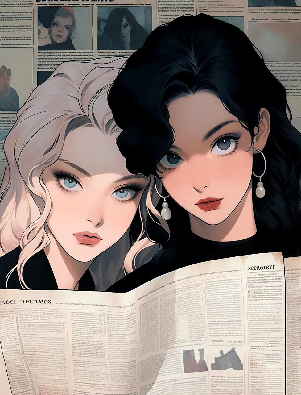 一组ai生成的一组动漫角色插画,用美漫的风格再现了一组服饰和装束