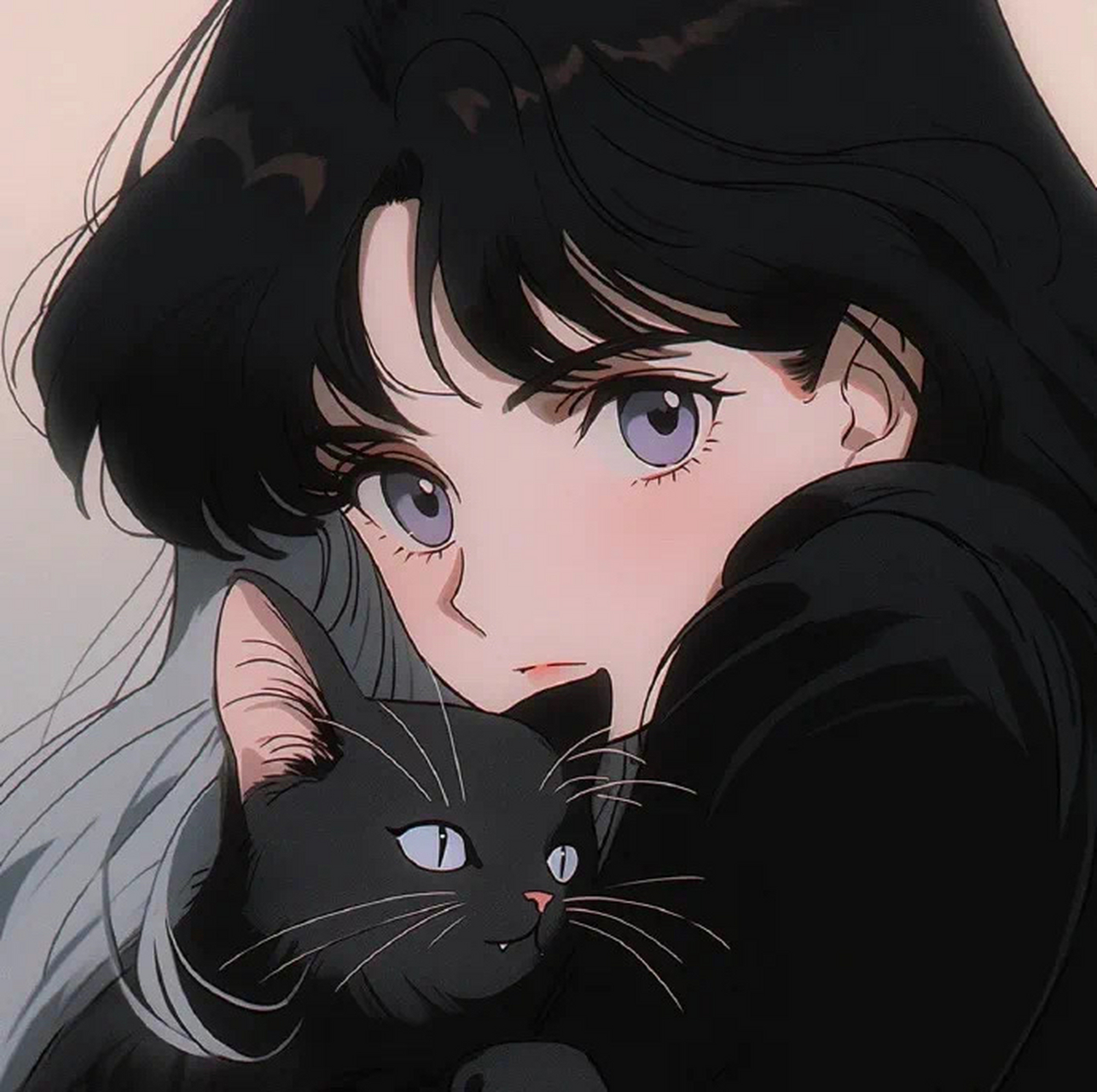 黑发冷酷女生头像 这女生的乌黑秀发仿佛是黑夜中闪烁的星光,在月光下