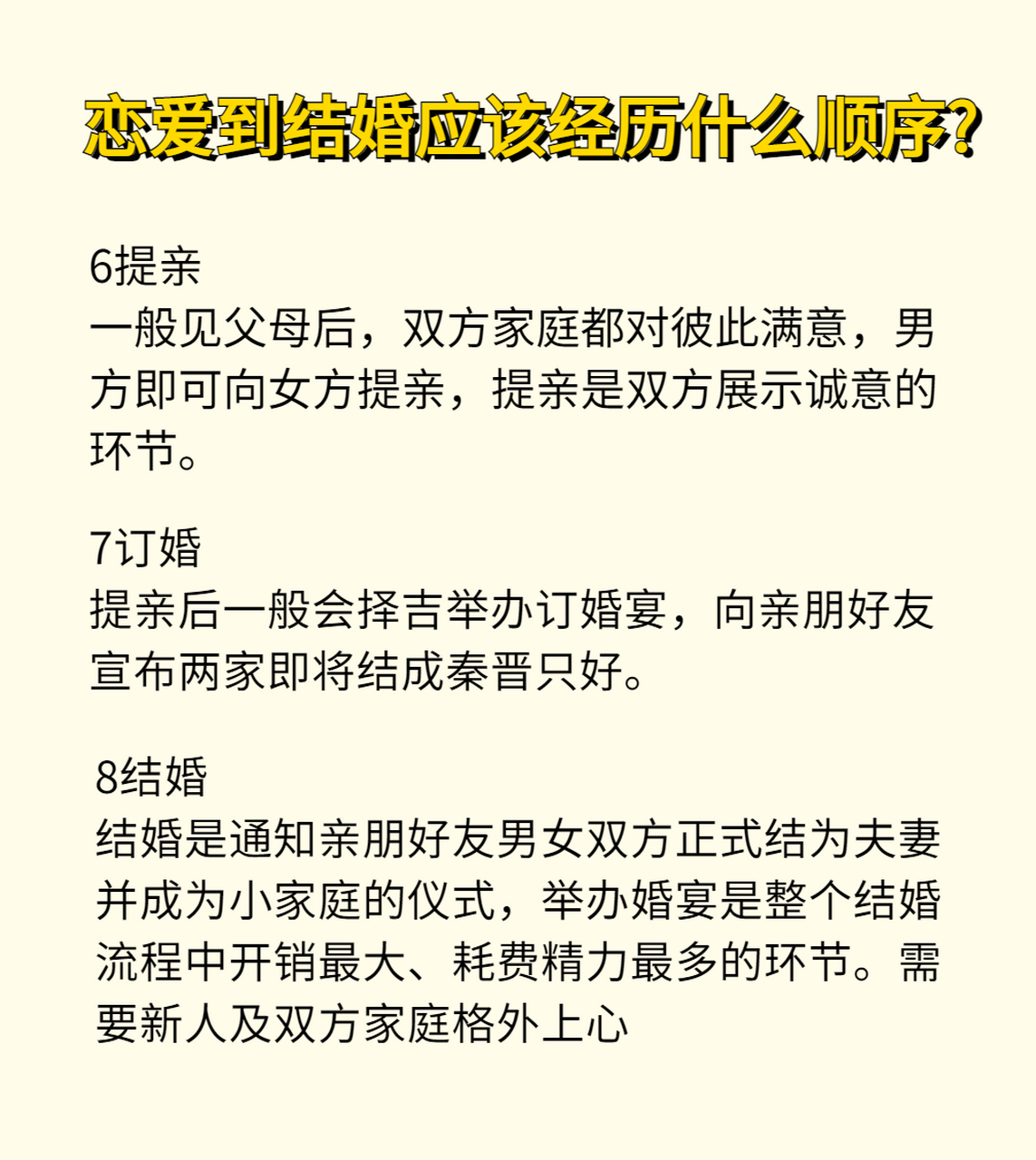 恋爱到结婚的顺序图图片