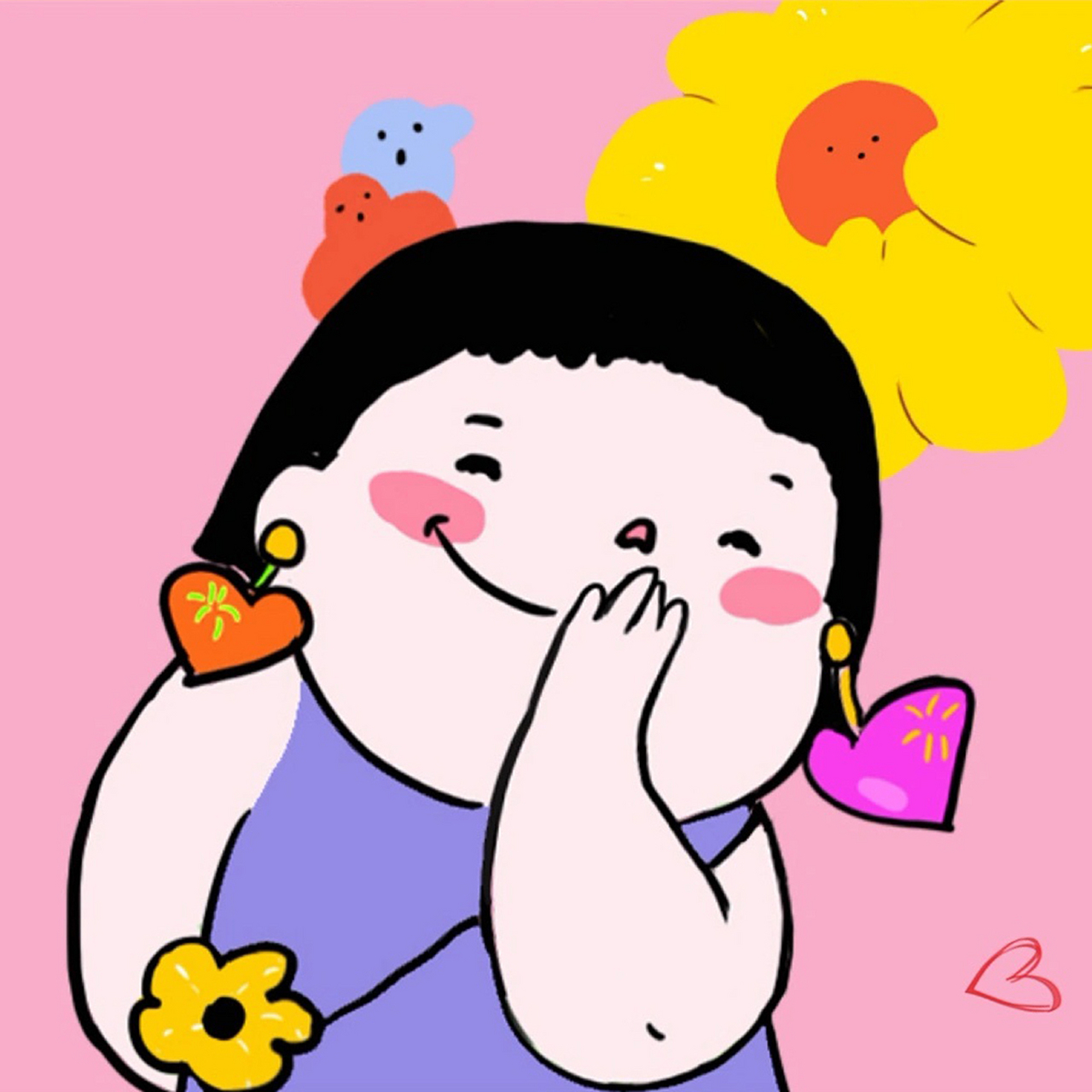 超可爱圆嘟嘟脸女生头像96 不管是自己用,还是和姐妹一起用都很可的