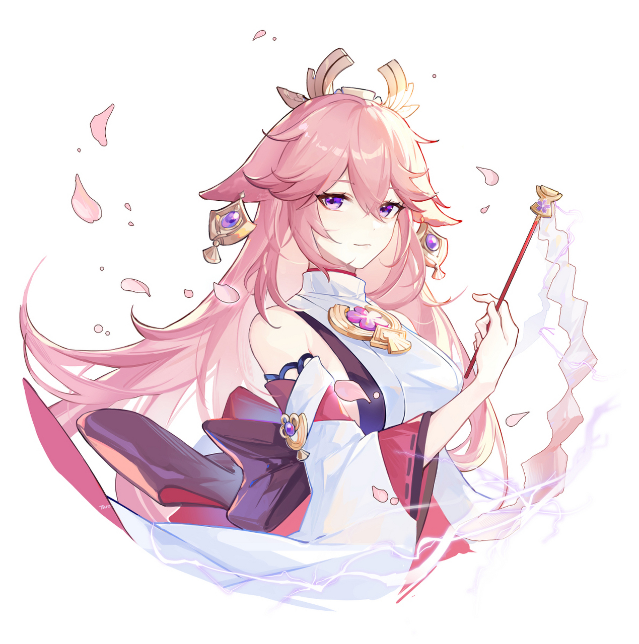 八重神子头像 #原神# 画师:taroco