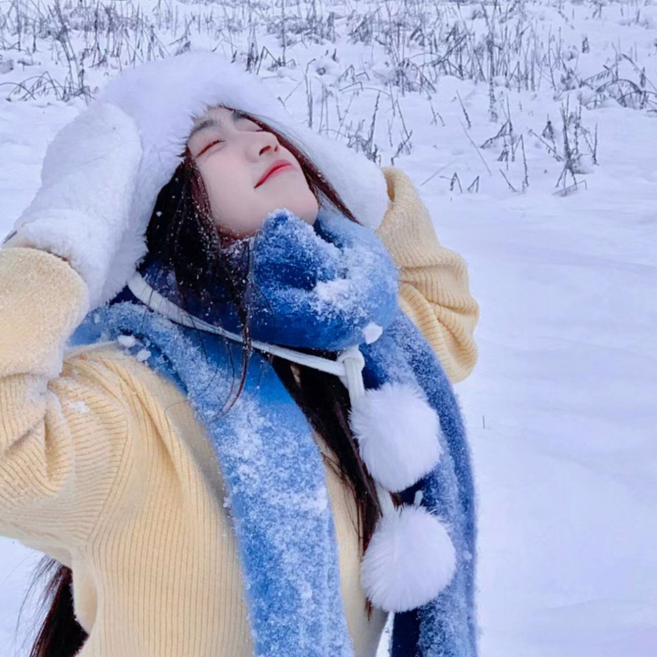 冬日雪景唯美女生头像 冬日限定📢 堆個雪人⛄️ 搓搓小手👐