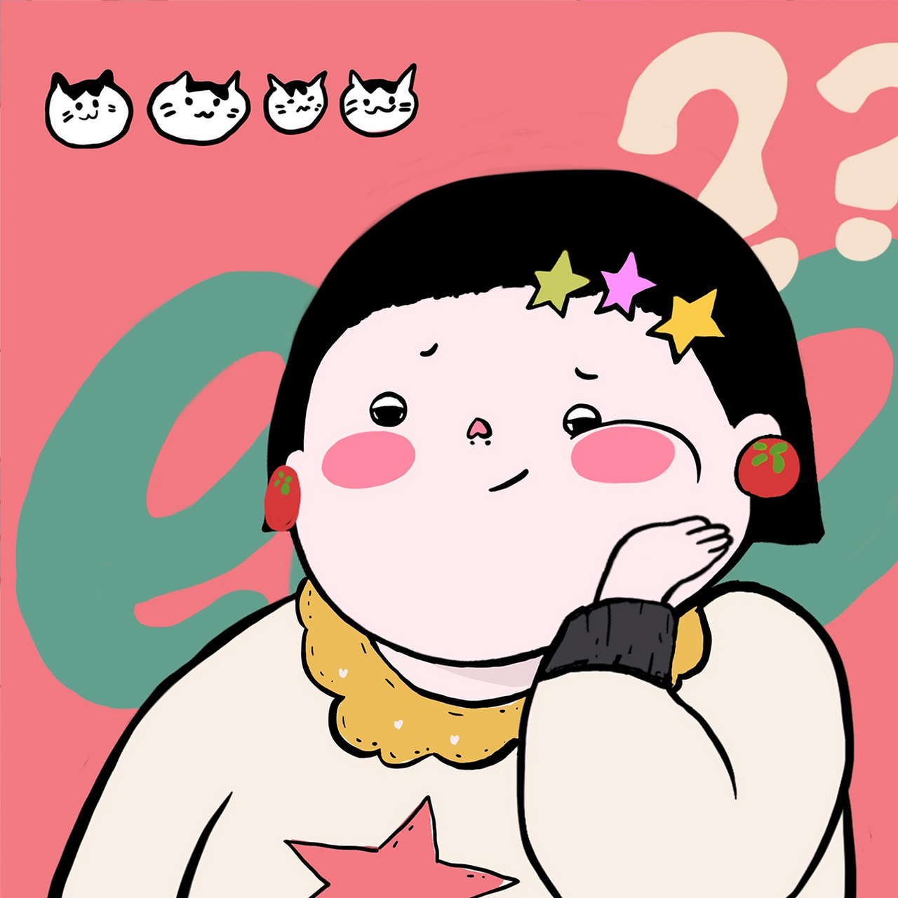 超可爱圆嘟嘟脸女生头像96 不管是自己用,还是和姐妹一起用都很可的