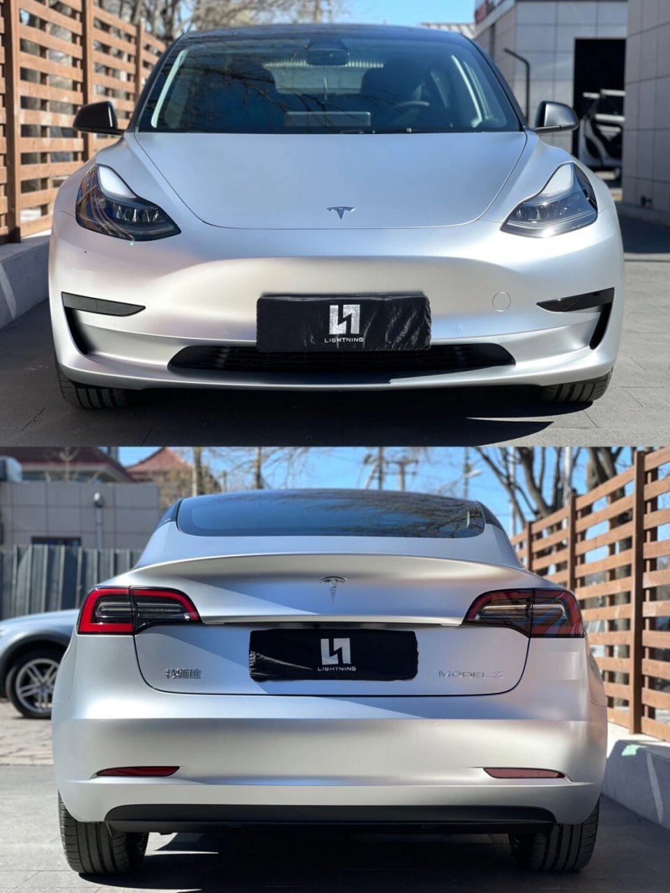 特斯拉model3银色图片