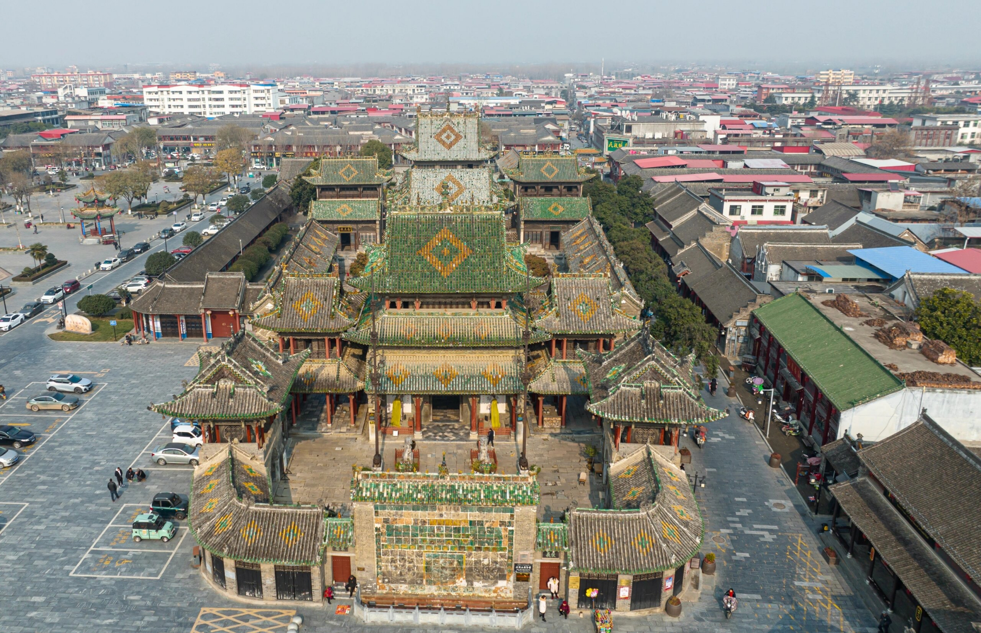 全国最漂亮的山陕会馆 河南社旗县山陕会馆航拍,这应该是全国现存最