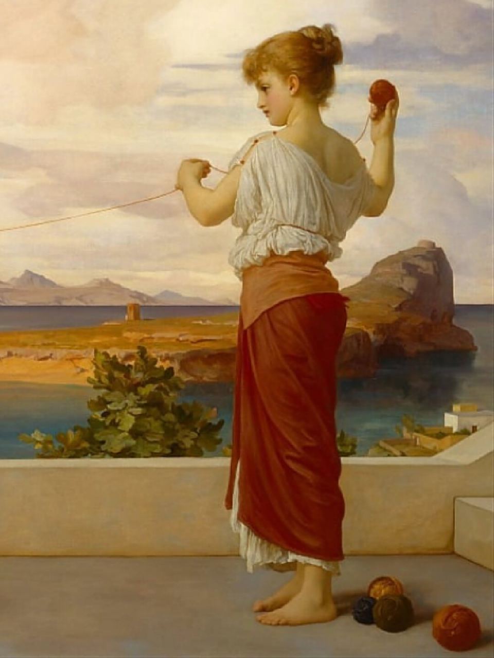 每天认识一幅世界名画|第190幅《缠毛线》  《缠毛线》是英国画家洛德