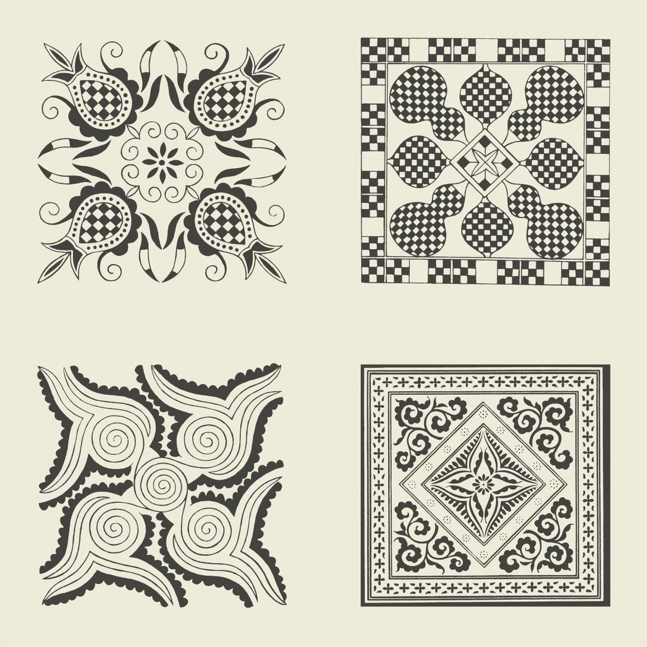 中国宝藏级纹样-苗族文化花纹图案(下)  黔东南的苗族文化,是一块璀璨