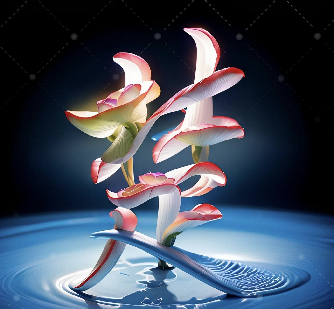 姓氏头像 蓝色水中花